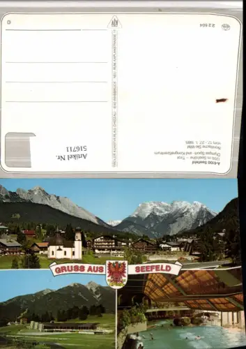 516711,Seefeld in Tirol Teilansicht Zentrum Schwimmbad Mehrbildkarte