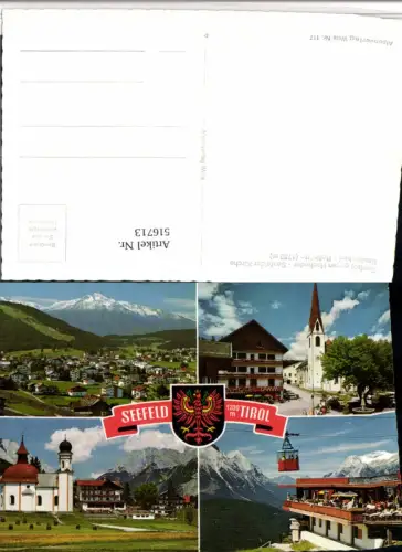 516713,Seefeld in Tirol Totale Hotel Lamm Seilbahn Seekirchl Mehrbildkarte