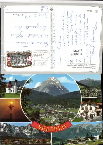 516719,Seefeld in Tirol Totale Seekirchl Seilbahn Schmuckkastl Mehrbildkarte