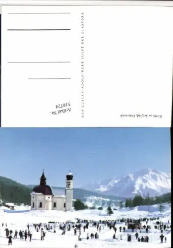 516724,Seefeld in Tirol Seekirchl Kirche Bergkulisse Winterbild