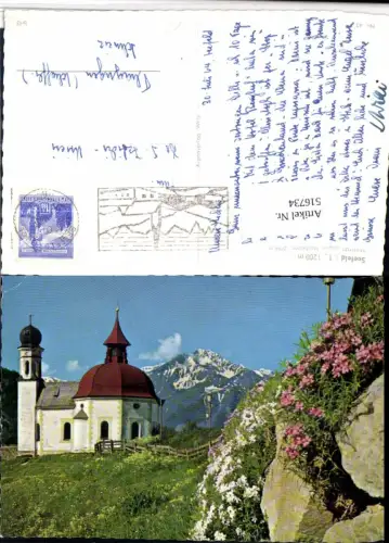 516734,Seefeld in Tirol Seekirchl Kirche geg. Hocheder Bergkulisse