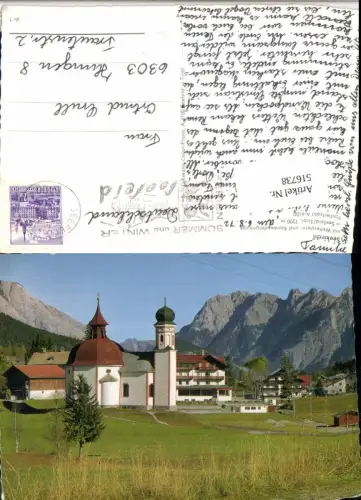 516738,Seefeld in Tirol Seekirchl Kirche geg. Wetterstein Bergkulisse