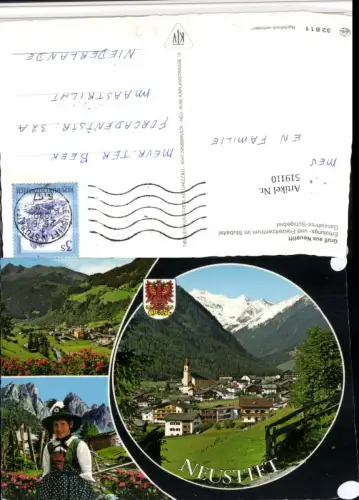 519110,Neustift im Stubaital Totale Tracht Mehrbildkarte