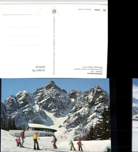 519131,Mieders Panoramarestaurant Skifahrer Bergkulisse Winterbild