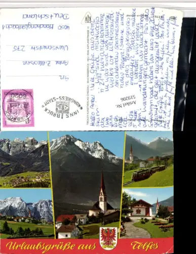 519206,Telfes im Stubaital Totale Stubaitalbahn Mehrbildkarte