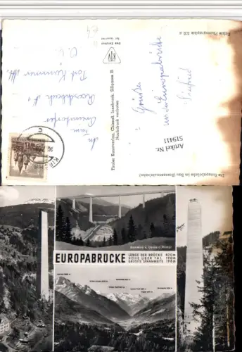 519411,Europabrücke Brücke b. Innsbruck Mehrbildkarte