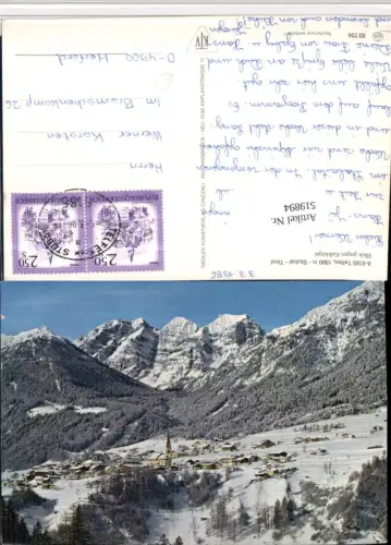 519894,Telfes im Stubaital Totale geg. Kalkkögel Bergkulisse Winterbild