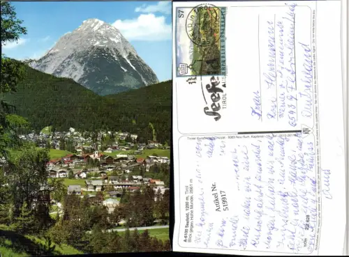 519917,Seefeld Totale geg. Hohe Munde Bergkulisse