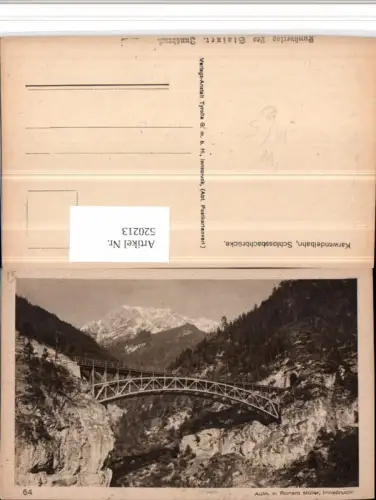 520213,Karwendelbahn Schlossbachbrücke Brücke b. Zirl