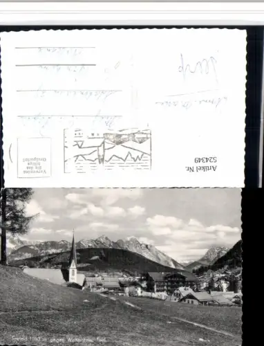 524349,Seefeld Teilansicht Kirche geg. Wetterstein Bergkulisse