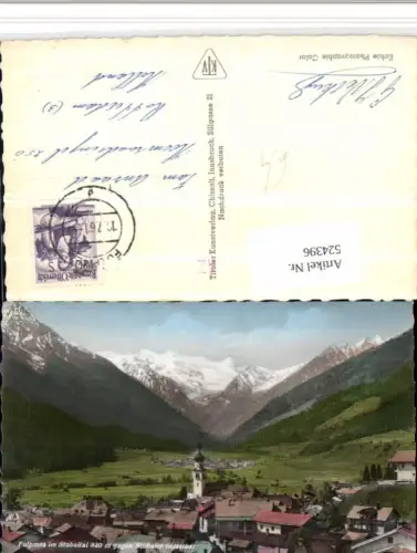 524396,Fulpmes im Stubaital Totale geg. Gletscher Bergkulisse