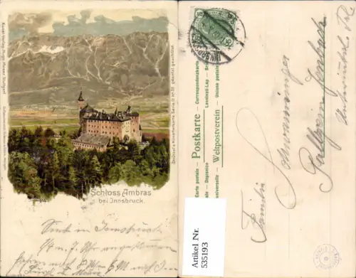 535193,tolle Litho Otto Strützel Ambras Amras Innsbruck