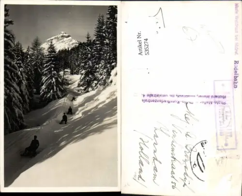 535274,Foto-AK Maria Waldrast b. Matrei Rodelbahn Rodel rodeln Schlitten