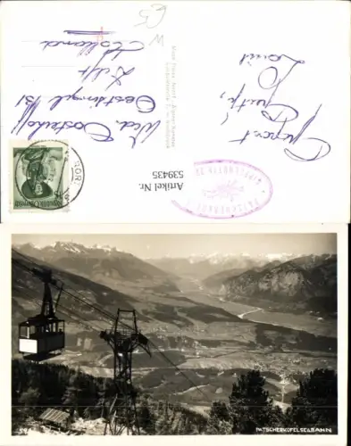 539435,Foto-AK Patscherkofel Seilbahn Igls Patsch Innsbruck Gondel Stütze Bergbahn