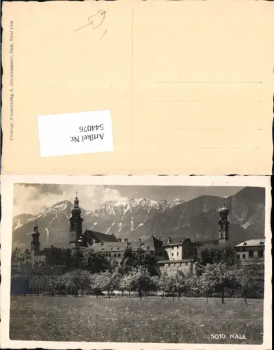 544076,tolle Foto-AK Hall in Tirol Ortsansicht pub Stockhammer 5010