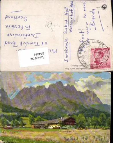 544084,tolle Künstler AK Hall in Tirol Bauernhaus Goingerkaiser Going