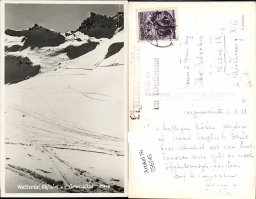 556745,Wattental Abfahrt v.d. Geierspitze Wattens Hall Halltal Stp. Lizumerhütte