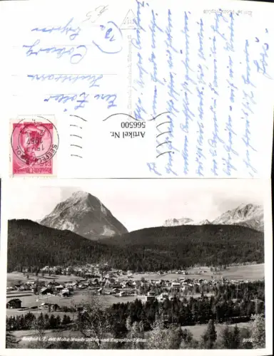 566500,Foto Ak Seefeld i. Tirol Hohe Munde u. Zugspitze