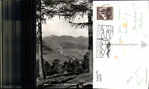 566797,Foto Ak Mösern b. Seefeld i. Tirol Blick ins Inntal