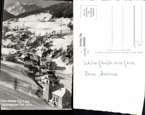 566809,Gries am Brenner Grieß a. Brenner geg. Tribulaungruppe Winteransicht pub Risch-Lau B3315