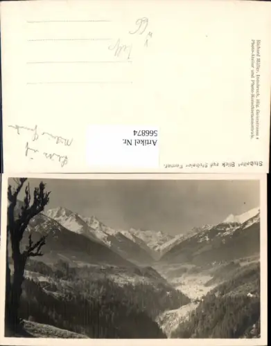 566874,Foto Ak Stubaital Blick a. Stubaier Ferner Telfes im Stubai pub Richard Müller