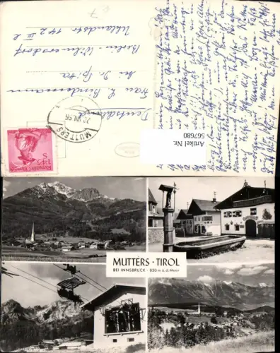 567680,Mehrbild Ak Mutters b. Innsbruck Brunnen Seilbahn
