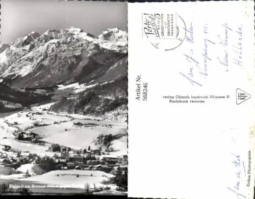 568246,Foto Ak Steinach am Brenner Winteransicht geg. Norden