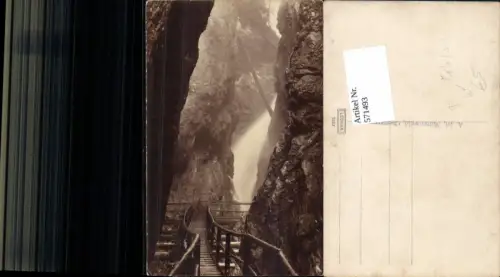 571493,Foto Ak Leutasch Leutascher Geisterklamm Schlucht pub A. Jri Mittenwald