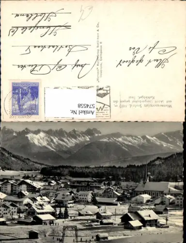 574558,Seefeld in Tirol m. Skilift Geigenbühel geg. d. Kalkkögel