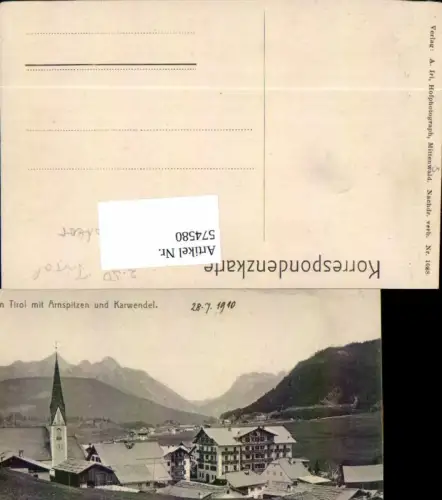574580,Seefeld in Tirol m. Arnspitzen u. Karwendel Kirche