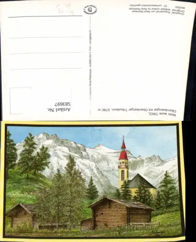 583697,Künstler Ak Rene Rietmeyer Obernbergtal Kirche Obernberg am Brenner