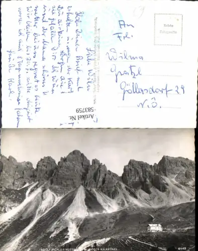583759,Foto Ak Adolf-Pichler-Hütte geg. Kalkklögel Grinzens