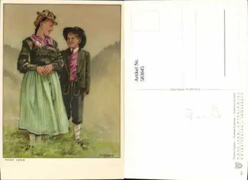 583845,Künstler Ak Hans Lang Unterinntal Tiroler Trachten Volkstypen Zirl