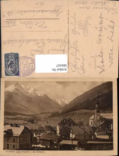 584167,Fulpmes geg. Habicht u. d. Gletscher