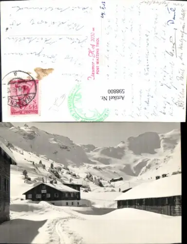 598800,Foto Ak Wattens Winteransicht Lizumer Hof