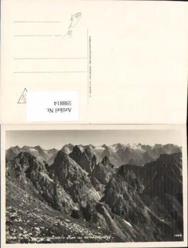 598814,Foto Ak Blick v. d. Nördlingerhütte geg. d. Karwendelgebirge Reith bei Seefeld
