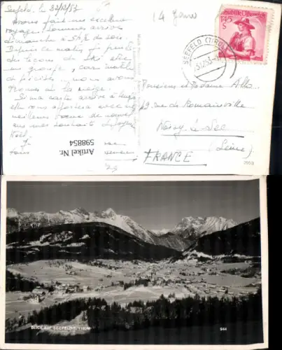 598854,Foto Ak Blick auf Seefeld i. Tirol Winteransicht