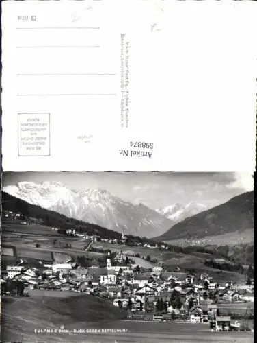 598874,Foto Ak Fulpmes Blick geg. Bettelwurf