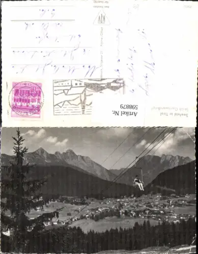 598879,Foto Ak Seefeld in Tirol Skilift Gschwandkopf Sessellift