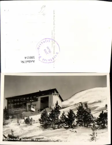 599114,Foto Ak Innsbruck Patsch Patscherkofel Seilbahn Bergstation Winteransicht Gondel
