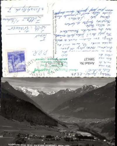 599127,Foto Ak Schönberg Blick ins Stubai Zuckerhütl