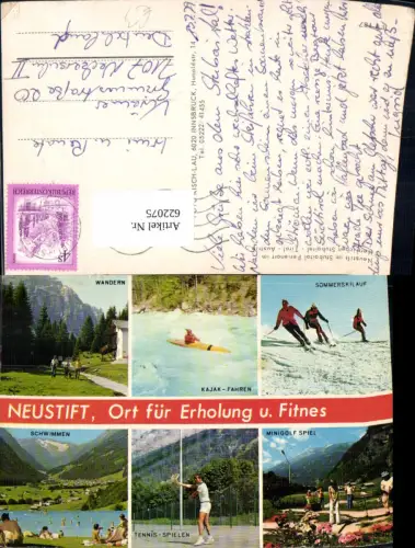 622075,Mehrbild Ak Neustift im Stubaital Wandern Tennis Ski Sport