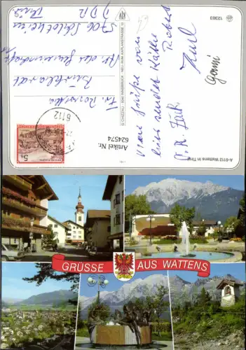 624574,Mehrbild Ak Wattens Brunnen Dorfansicht