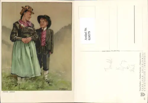 624579,Künstler Ak Hans Lang Tiroler Trachten Zirl Tracht