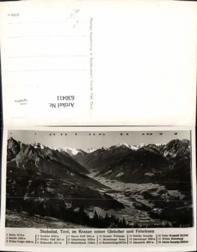 630411,Foto Ak Stubaital im Kranze seiner Gletscher Neustift im Stubaital pub A. Stockhammer