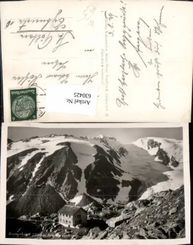 630425,Foto Ak Gschnitz Bremerhütte Simmingerferner Bremer Hütte