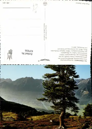 637656,Tulfes Zirbenweg Blick auf Innsbruck u. Nordkette pub Alpine Luftbild FÖ 371