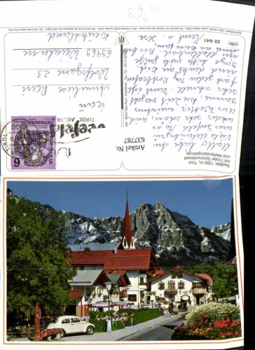 637787,Seefeld i. Tirol m. Wettersteingebirge VW Käfer Kirche