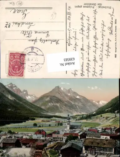 639583,Fulpmes geg. d. Gletscher Stubaital