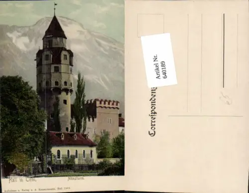 640189,Hall in Tirol Münzturm 1905